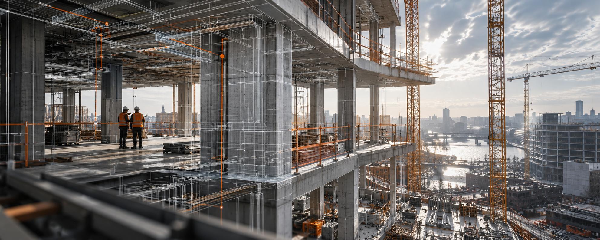Иллюстрация связи BIM-модели со стройкой.